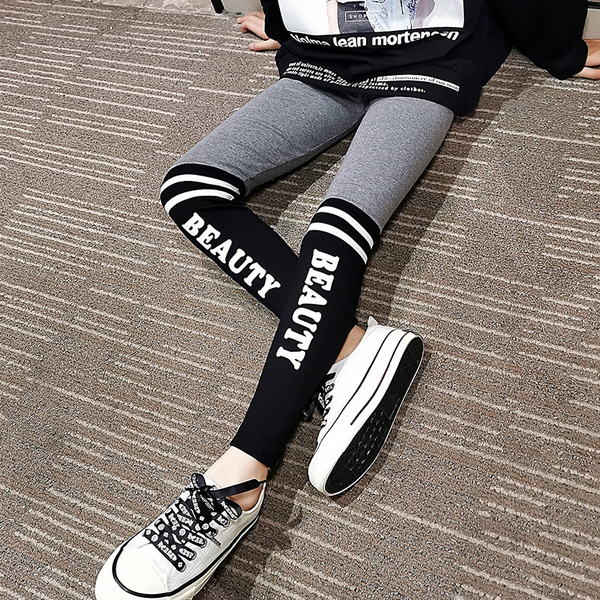 Casual Girls Leggings New Fashion Kids Pencil Pants Child Outfits Skinny  Trousers Letter Pants Vestidos for 2-12 Years Girls Clothes