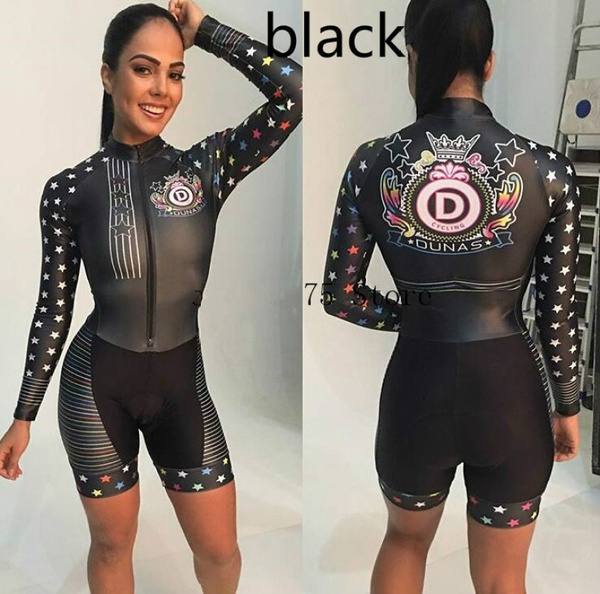 Pro Team Triathlon Suit Women's Cycling long sleeve Jersey Skinsuit 
