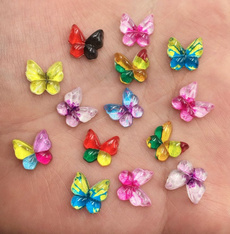halfroundpearl, acrylicbead, Butterflies, Colorful