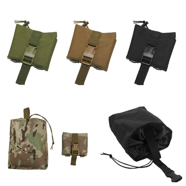 WoSporT Tactical MOLLE Belt Roll Up Magazine Mag Hunting Drop Dump Pouch Bag 
