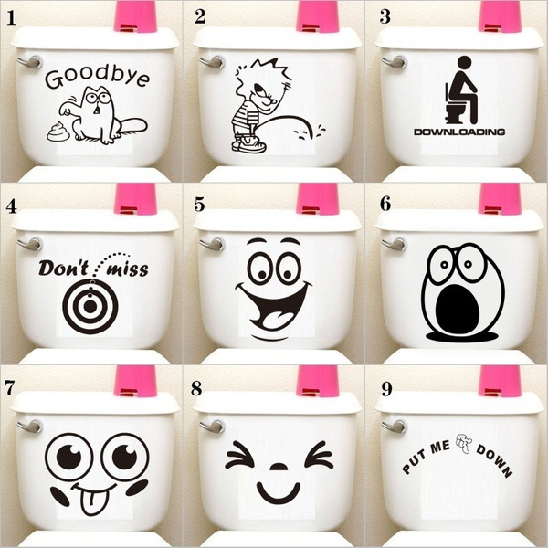 3D DIY Creative Funny Series Bathroom Wall Stickers Washroom Wall Stickers Restroom Wall