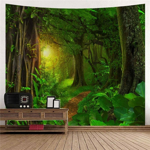 Fantasy Forest Arbres Tapisserie Trippy Champignon Wall Hanging Tapestries Home Decor