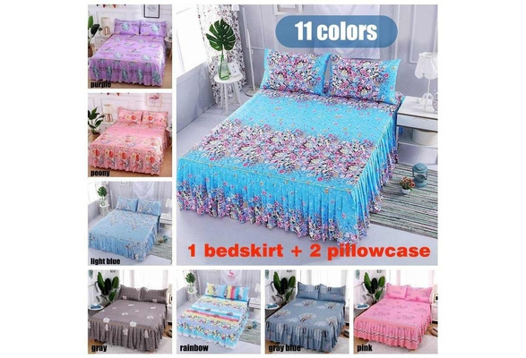 Queen King Size 12colors Bed Skirt, Light Pink Queen Size Bed Skirt