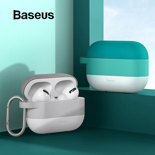 Baseus Colorful Case For Airpods Pro Case with Hook TWS Bluetooth Earphone  Soft Silicone Protective Cover for Apple Airpods pro