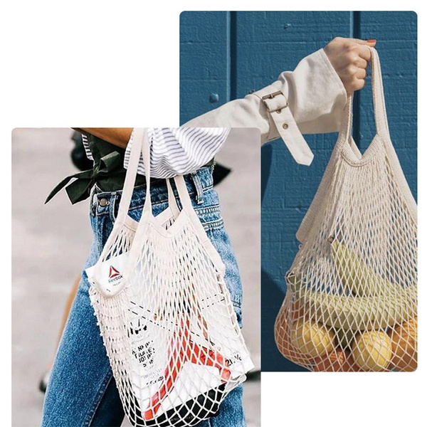NEW Mesh Net Turtle Bag String Shopping Bag Reusable Storage Handbag Totes 