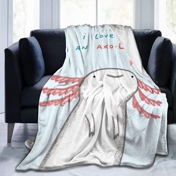 Luxury Fleece Flannel Throw Blanket Cute Axolotl All Season 50″X40″ for Kids 