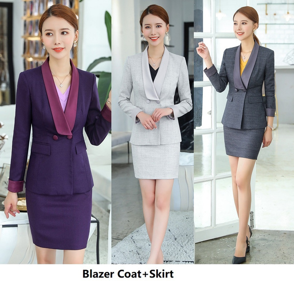 High Quality Fabric Formal Women Business Suits with 2 Piece Set