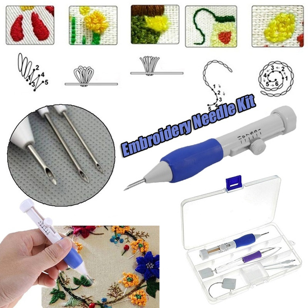 7pcs Punch Needle Embroidery Kit,embroidery Pen Punch Needle Set