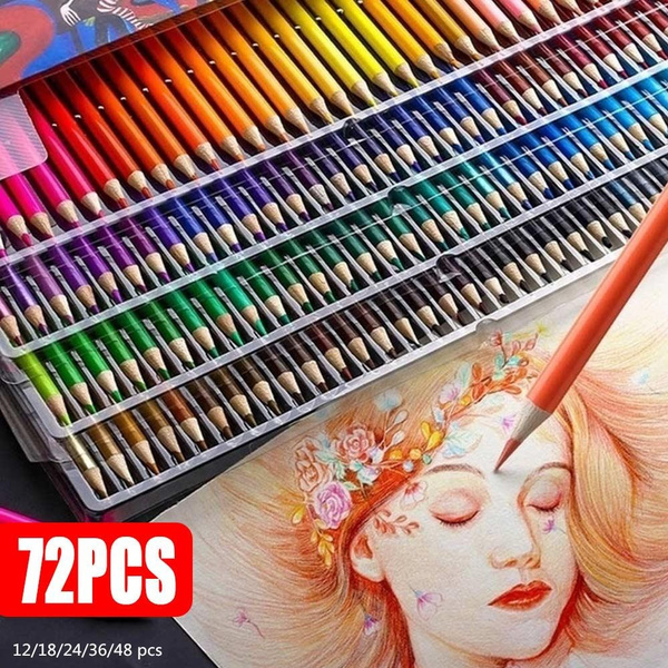 72 Colored Professional Oil Color Pencils Set Artist Painting Sketching Drawing 