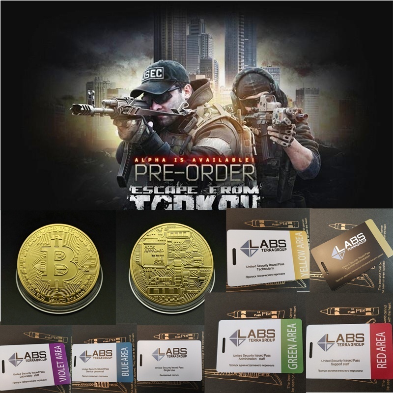 Escape From Tarkov Action Figures Bitcoin Commemorative Edition Game Collection Door Lab Cards Wish