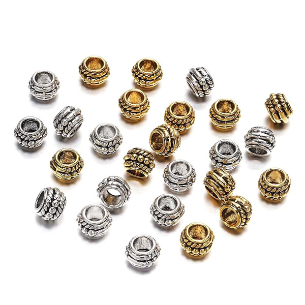 1802 Stück Schmuckperlen Set – Goldene & Silberne Abstandshalter, Buchstabenperlen, Mit 2 Rollen Kristallschnur, Für Armbänder & DIY