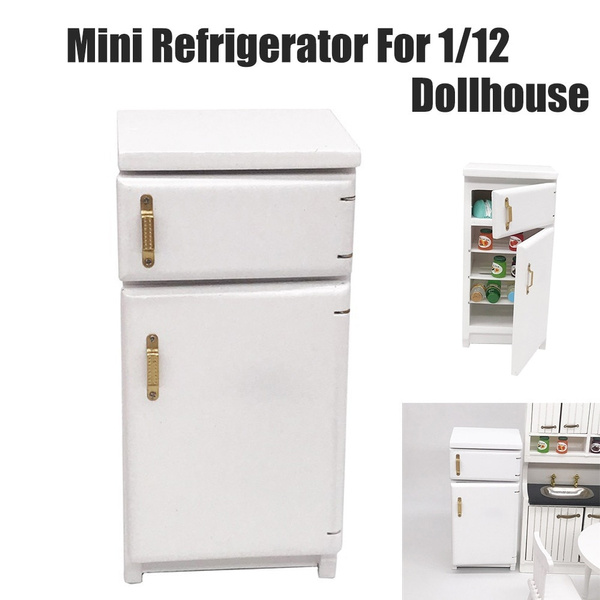 Details about   Dollhouse Miniature Fridge 2 Door Refrigerator White 1:12 Scale Wood Furniture 