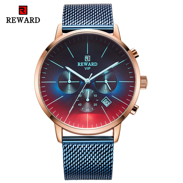 REWARD RD62002 Stainless Steel Mesh Strap New Double Movement Men's Quartz  Wristwatch - The Watch Lounge