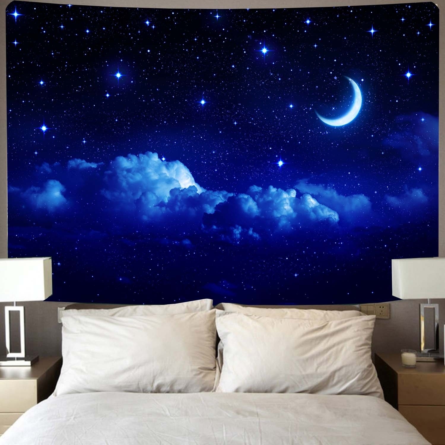 Space Tapestry Blue Hole Galaxy Sky Wall Hanging Art Home Bedspread Decorations
