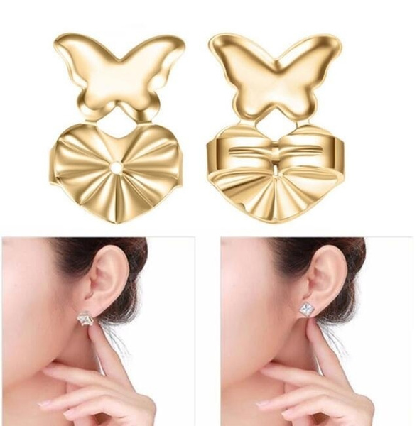 Ear Lifter Lift Hypoallergenic Fits Post Earring Earlobe Support Earrings  Fashion Butterfly Stud Earrings Back Nut for Women