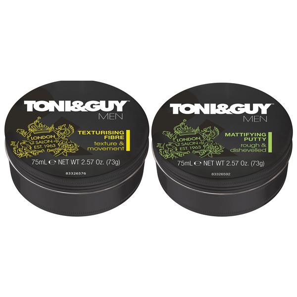 Toni & Guy Mens Hair Pots, Texturising Fibre/Mattifying Putty 75ml, 3 Pack | Wish Toni & Guy Mens Hair Pots, Texturising Fibre/Mattifying Putty 75ml, 3 Pack | Wish