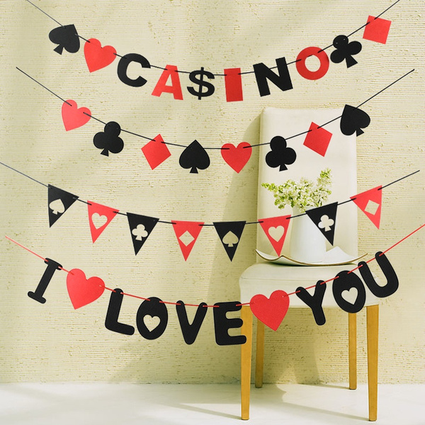 Happy birthday Banner, Casino birthday Garland, 21st party decor,Poker –  DokkiDesign