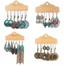 Women, Turquoise, dangleearing, vintage earrings