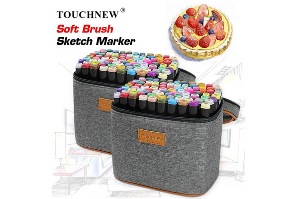 TOUCHNEW Marker 12/30/60/80/168 Colors Soft Brush Markers Pen Sketch Drawing  Markers Set