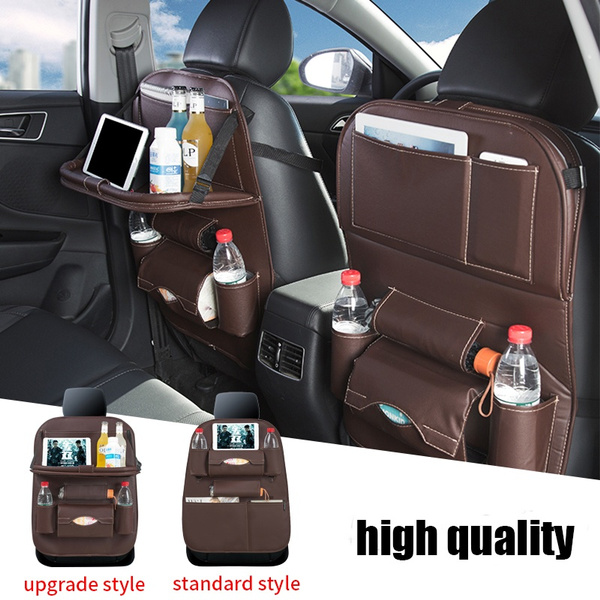 New Car Seat Back Organizer Bag Storage Travel Multi Pocket Universal Pu Leather Protector Auto Accessoires Wish - Best Leather Protector For New Car Seats
