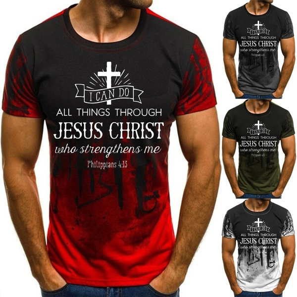 Jesus Men's Fashion Long Sleeve Unisex T-Shirt Casual Print Christian T ...