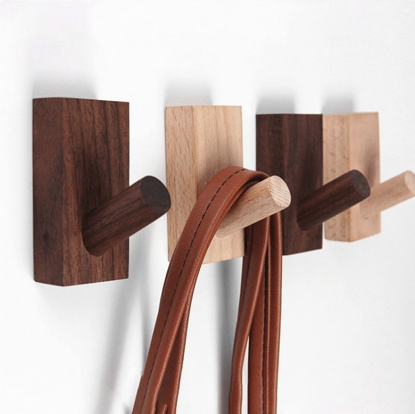 Nordic Wooden Hook Creative Wall Hanger Clothes Decorative Storage Bathroom Rack Wish - Long Wooden Wall Hooks Nordic Wooden Hook Creative Wall Hanger Clothes Decorative Storage Bathroom Rack Wish - Long Wooden Wall Hooks