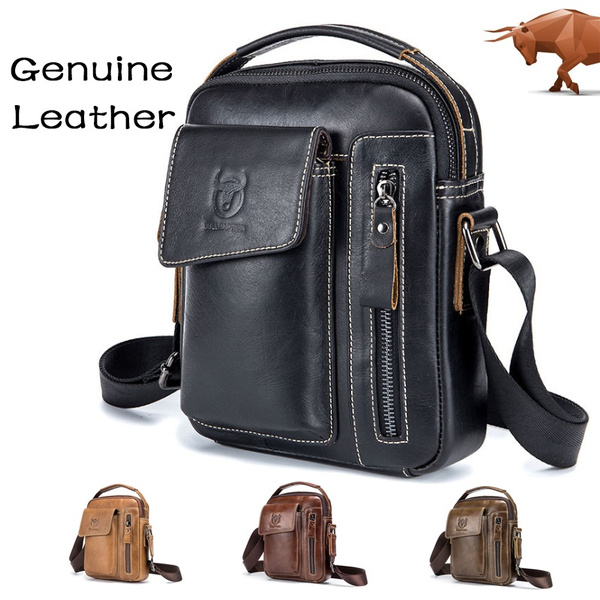Real Cow Genuine Leather Men Vintage Handbags Small Flap Men's Shoulder Bag  Casual Office Messenger Bags Fashion Crossbody Bag