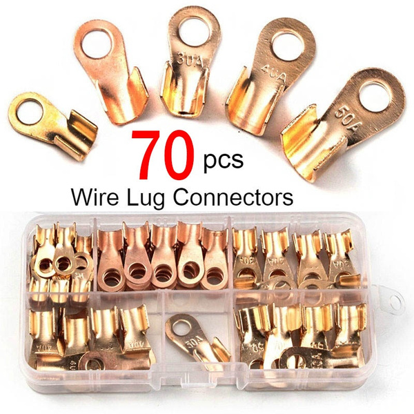 70Pcs 10A-50A Open Crimp Ring Connector OT Cable Electrical Wire ...