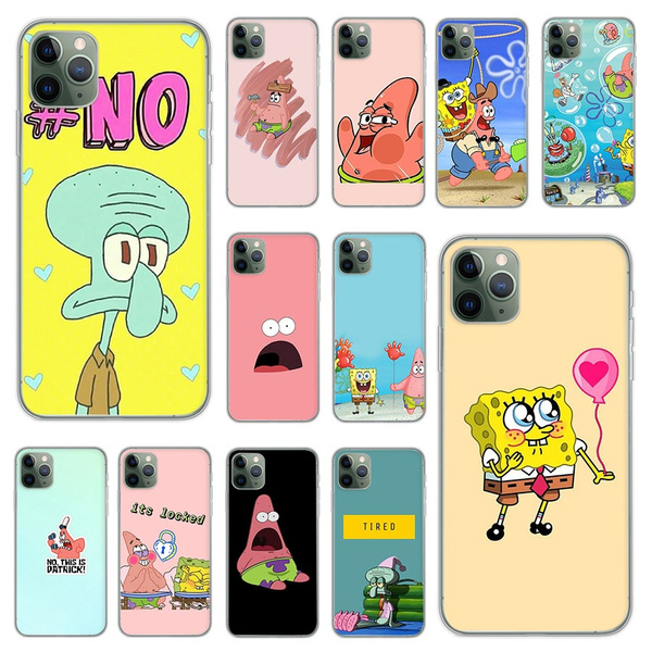 Cute SpongeBob Phone Case TPU Covers for IPhone 11 Pro Max 8 Plus 7 Plus 6S 5S SE Plus X XS MAX XR Coque Concha and Samsung Galaxy S6 Edge S7 Edge S8 ...