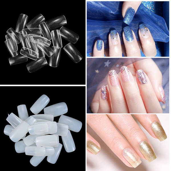 wallpapers Clear Long Square Acrylic Nails wish