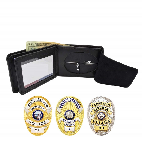 LAPD POLICE BADGE WALLET - OVAL Police Officer Badge Holder 3.42