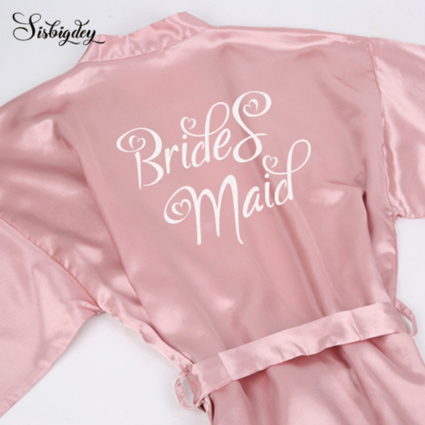 pink silk bridesmaid robe