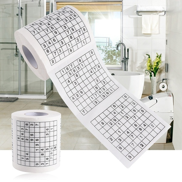 Novelty Funny Number Sudoku Printed Toilet Paper Bath Tissue Gift1 Roll 2 Ply Ec 
