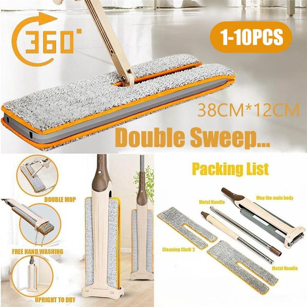 Double Sided Self-Wringing Flat Mop Telescopic Handle Mop Floor Cleaning Tools 