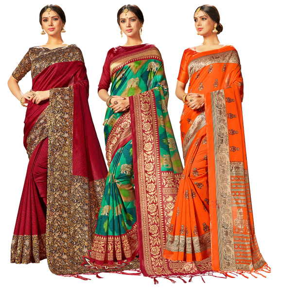 Buy kashvi sarees Floral Print Daily Wear Georgette Red, Black, Yellow  Sarees Online @ Best Price In India | Flipkart.com