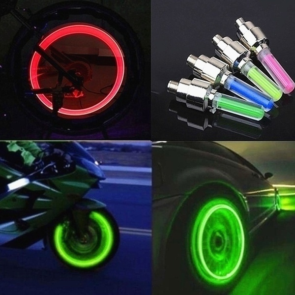 LED Flsh Tyre Wheel Valve Cap Light for Car Motorbicycle Bike Bicycle
