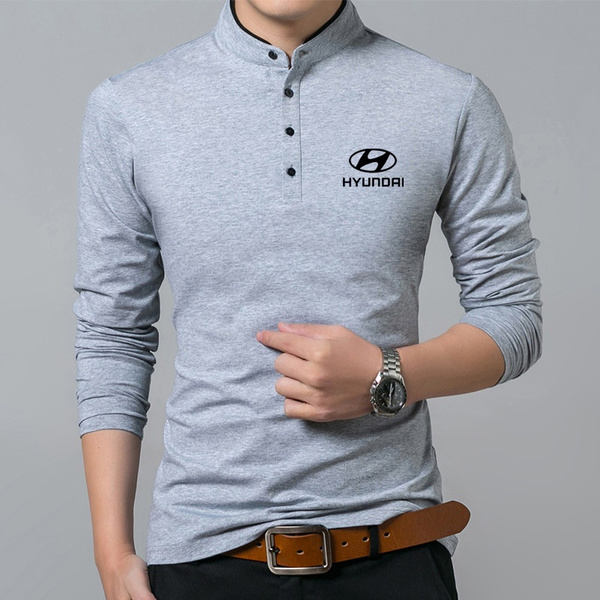 mandarin collar polo shirt long sleeve