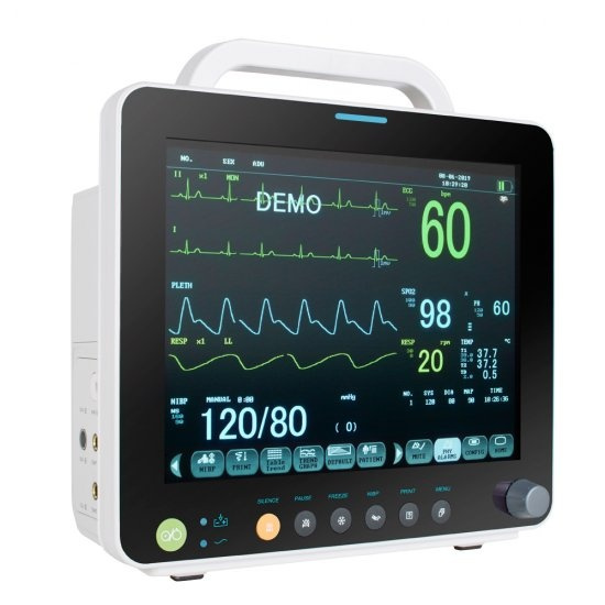 Portable Multi-parameter 12 Inch Vital Sign Patient Monitor ECG NIBP ...