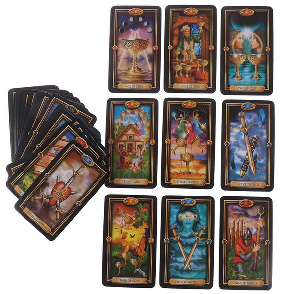 Cute Tarot Cards Deck of Magic Witch Divination Fate Table Game Online  English Version 78 Card Family Party Board Games Card