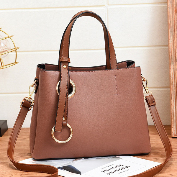 New Fashion Ladies Simple Handbags PU Leather Ladies Designer