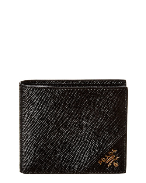 prada saffiano leather bifold wallet