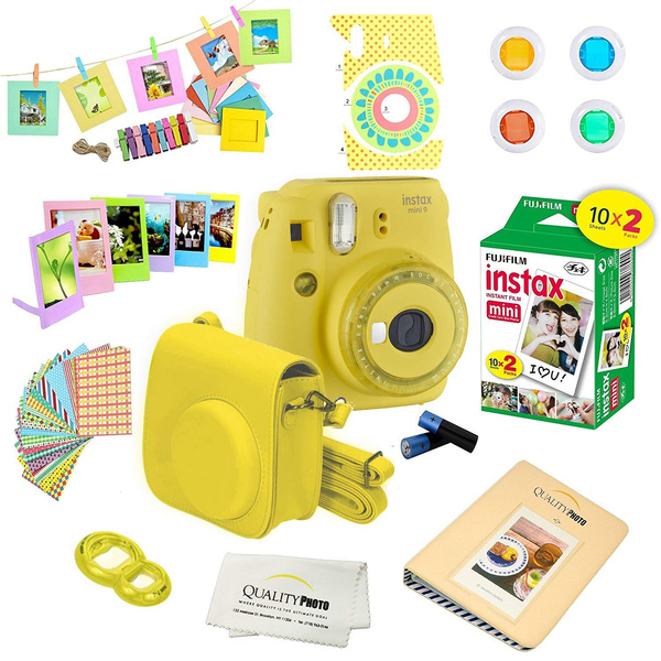 Manoeuvreren Gangster Deens Fujifilm Instax Mini 9 Instant Camera w/Fujifilm Instax Mini 9 Instant  Films (20 Pack) + A14 Pc Deluxe Bundle for Fujifilm Instax Mini 9 Camera  (yellow) | Wish