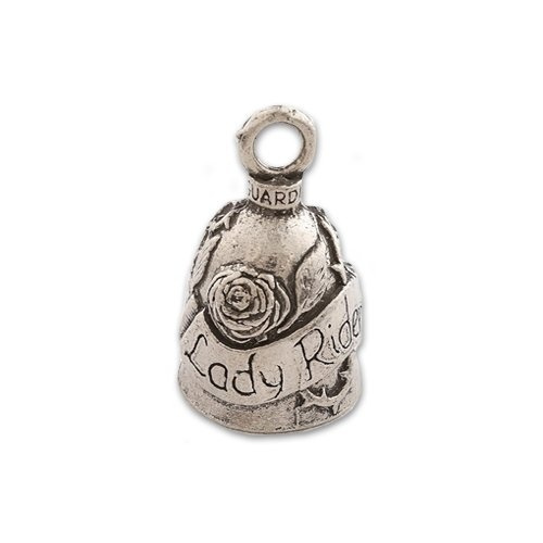 Guardian Bell Campanello religioso portafortuna con portachiavi e sacchetto regalo in velluto nero, campanello per moto, peltro senza piombo, prodotto negli Stati Uniti, Alone, 4 cm
