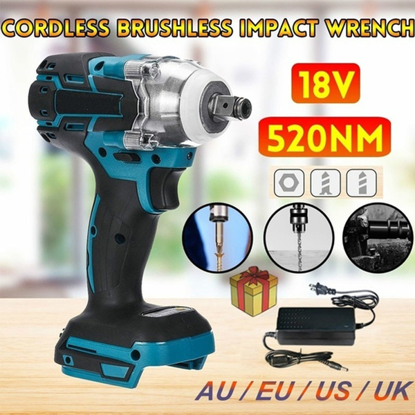 520 Nm Torque Rechargeable Makita Battery 18V Impact Wrench Brushless Cordless Electric Wrench Power Tools