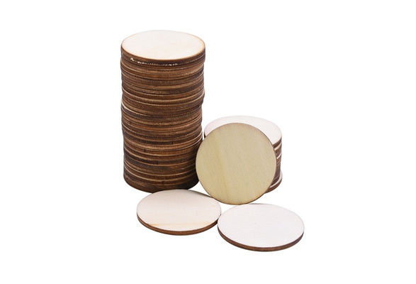 10pcs 8cm Natural Blank Wood Slices Round Unfinished Wooden Discs