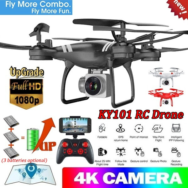 KY101 RC Quadcopter Drone HD WiFi Altitude Hold 1 Key Return Landing Off 