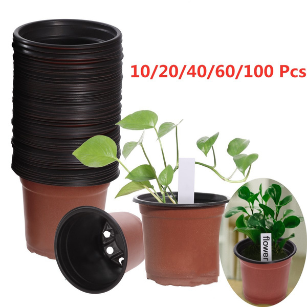 10/100pcs Plastic Plant Flower Pots Nursery Garden Seedling Starting Container 