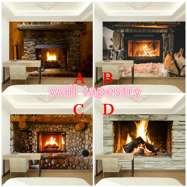 Tapestry over online fireplace