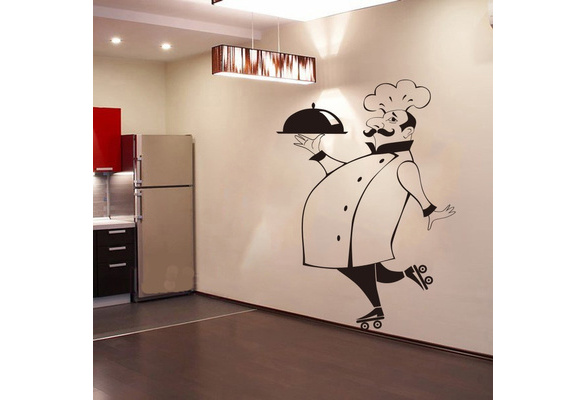 Chef coming out of hole kitchen flooring - TenStickers