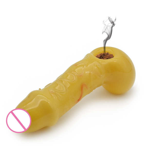 5.5 Inch Dick Penis Smoking Glass Pipe Funny Tobbacco Herb Spoon Pipe Glass  Bowl Hand Pipes
